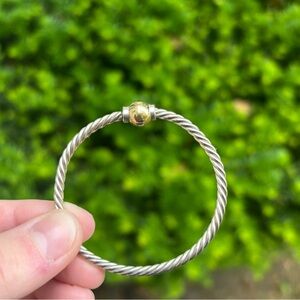 Cape Cod Twist Single Ball Bracelet - 14k Gold + Sterling Silver